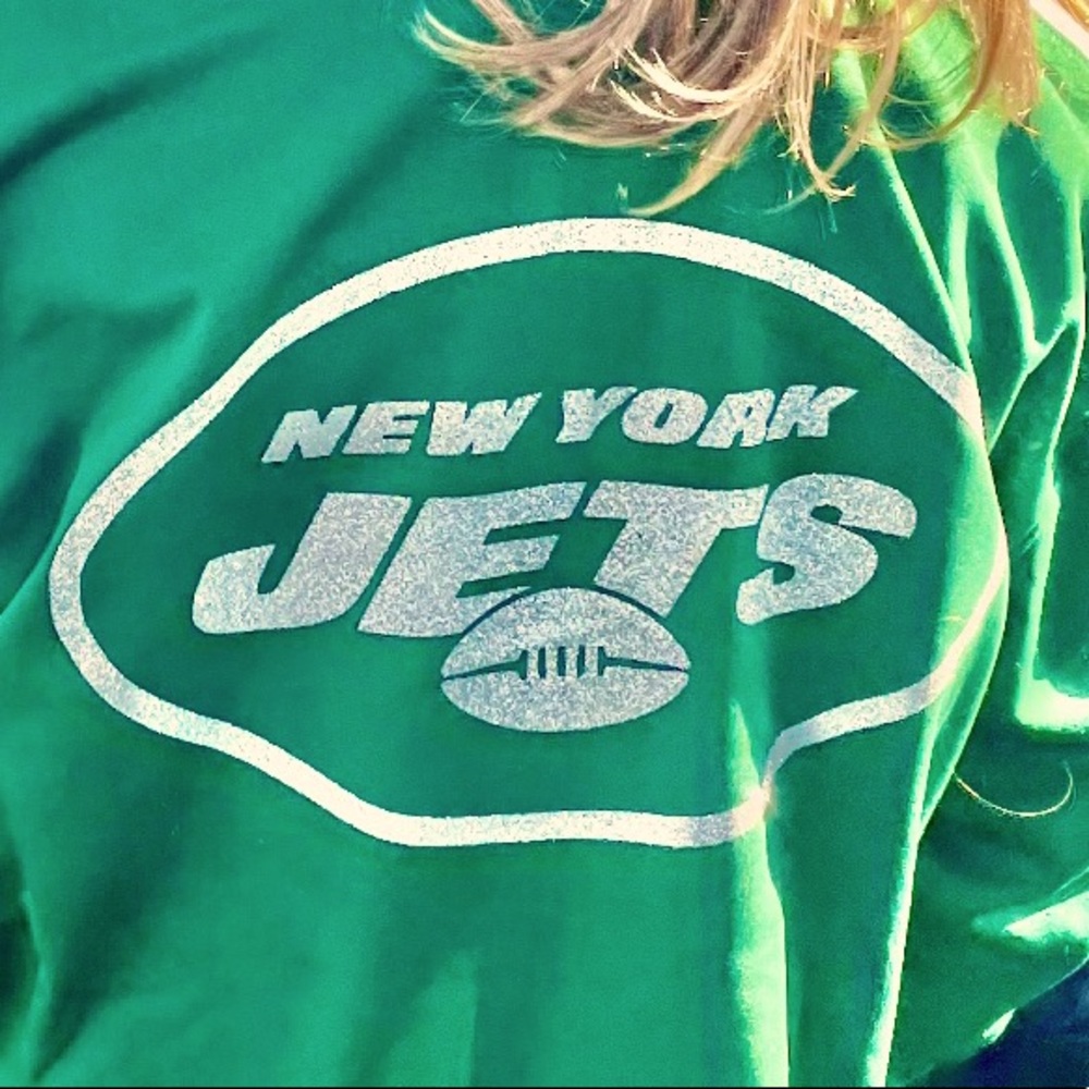 Youth NY jets glitter warm up jacket
